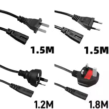 EU UK US AU 2pin Power Cable C7 Extension Cord Figure 8 AC Power Cable For Samsung PC Monitor Battery Charger Sony LG TV Radio