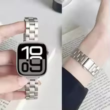 Thin Strap for Apple Watch Band 45mm 44mm 41 40 42 38mm 49mm Stainless Steel Metal Bracelet Iwatch Series 10 9 8 7 6 SE 3 Ultra